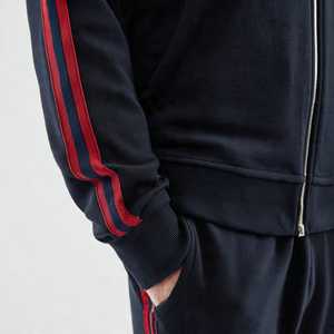 PADA <b>PRIME</b> Unisex Black <b>Red</b> Solid Warm Fleece Tracksuit Full Zipper Sporty Loose Fit Winter Wear with Side Pockets - Product Image 6
