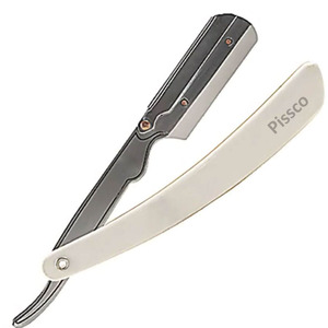 Navaja de afeitar plegable de acero inoxidable Pissco de fábrica directa, herramienta de afeitado profesional para barbería - Product Image 1