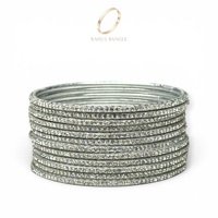 Ensemble de bracelets en argent tendance de haute qualité, ornés de cristaux et de strass en acier inoxydable, pour les mariages et les occasions festives