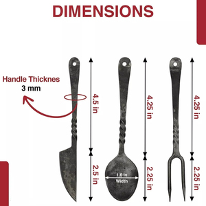 Juego de Cubiertos de Diseño Elegante, Estilo Medieval, Utensilios de Comedor de Inspiración Tradicional, Cuchillo, Tenedor y Cuchara de Acero Inoxidable - Product Image 5