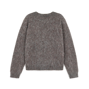 Pull en mohair pour homme, couleur unie, col rond, épais, chaud pour l'hiver, décontracté, manches longues - Product Image 1