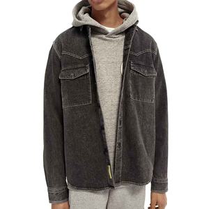 Chemise en jean mélangé de haute qualité, personnalisée, légère, formelle et décontractée, imprimée, anti-plis, à motif écossais pour homme - Product Image 3