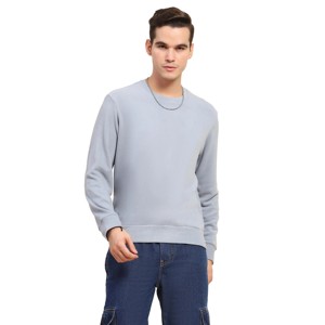 Sweat-shirt à col rond personnalisé, couleur unie, coupe classique, respirant, 100% coton tricoté, vêtement décontracté - Product Image 1