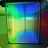 Luz LED Cúbica 3D para Proyector de Exhibición, Pantalla 3D Cilíndrica Grande Personalizable