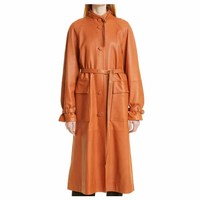 Damen Mode Langer Leder-Optik Mantel Stilvoller Winter Trenchcoat Warme Freizeitjacke Elegante Alltagskleidung