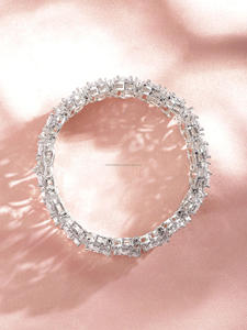 Chaîne de tennis en diamants de laboratoire IGI de luxe, personnalisable, haute joaillerie pour femmes, bracelet de tennis en diamants en or 10/14/18 carats - Product Image 3