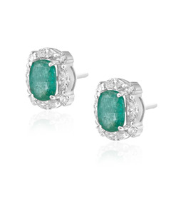 Vintage Green <b>Moissanite</b> Cushion Cut Stud <b>Earrings</b> with Marquise Stones 10K 14K 18K Gold 925 935 Silver Wedding Engagement - Product Image 3