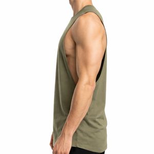 เสื้อกล้ามผู้ชายผ้าฝ้ายสีพื้น น้ำหนักเบา ใส่สบาย เหมาะสำหรับออกกำลังกาย ทนทาน - Product Image 4