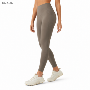 Leggings Deportivos de Cintura Alta Personalizados para Mujer con Bolsillos Laterales, Pantalones de Yoga y Gimnasio de Nailon y Spandex de Secado Rápido - Product Image 4