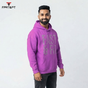 Vente en gros de sweats à capuche streetwear unisexes pour hommes, avec logo personnalisé en strass, 100% coton, hiver, couleur unie, thermiques, tendance - Product Image 3