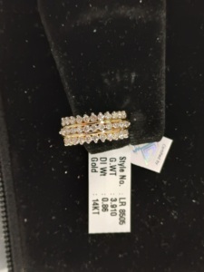 Luxury 14K Gold Triple Row Band <b>Ring</b> with Sparkling <b>CZ</b> Stones Elegant Bridal Party Wear Jewelry for Women - Product Image 4