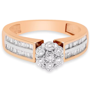 Anillos de Compromiso Unisex Clásicos de Oro Rosa Sólido de 18k Hechos a Mano de Alta Calidad AAA+ con Diamantes Tallados y Piedras Preciosas Certificadas con Engaste Pavé - Product Image 5