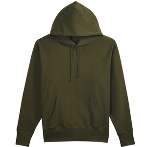 Sudadera con Capucha para Hombre, Color Verde Oliva, Corte Regular, Color Sólido, Informal, con Bolsillo Delantero, Tejido de Punto, para Otoño - Product Image 1