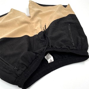 Shorts Bermuda Homme Color Block Taille Mi-Haute Cordon de Serrage Décontracté Séchage Rapide Avec Poches Noir et Beige - Product Image 6