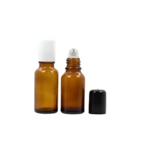 Flacon à bille en verre ambré en gros, 5 ml, 10 ml, 15 ml, 30 ml, 50 ml, 100 ml, rechargeable, pour huiles essentielles et sérums