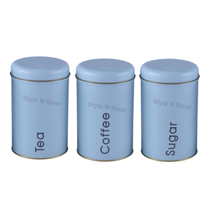 Round Canister Set of 3 Pcs With Printing Stainless Steel Canisters Sets for the <b>Kitchen</b> <b>Storage</b> at Wholesale Price - Product Image 1