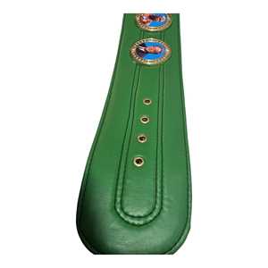Ceinture de champion du monde de boxe personnalisée en cuir vert avec boucle en laiton et plaque métallique - Product Image 4