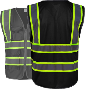 Chaleco de Seguridad de Alta Visibilidad con Tiras Reflectantes, 5 Bolsillos, Tela de Poliéster Cómoda, Detección de Agujas, Uniforme Unisex para Guardia de Seguridad - Product Image 2