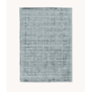 Solid Ice Blue Viscose Area Rug Minimalist Plush Carpet Soft Modern Handloom Living Room Bedroom Office Nursery Floor Decor Home - Product Image 1