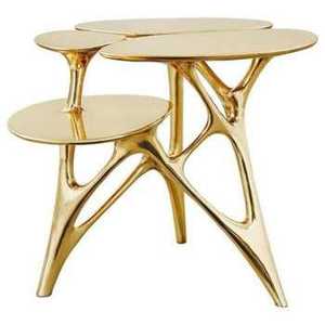 2 Piece Wooden Nesting Side <b>Table</b> Set Round Solid Wood Top <b>Coffee</b> <b>Tables</b> Black Metal Tripod <b>Legs</b> Modern Living Room Furniture - Product Image 5