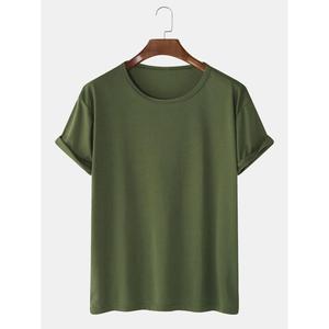 Camiseta de secado rápido 100% algodón, cuello redondo, manga corta, en venta, estampado liso, de la mejor calidad, camisetas casuales para hombre - Product Image 6