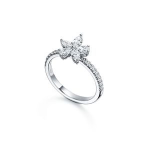 Cute Pear & Marquise Cut Floral Engagement <b>Ring</b> for Women - Product Image 3