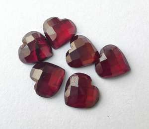 Garnet natural en forma de corazón, corte a cuadros, piedra preciosa calibrada, joyería, piedra suelta, cristal curativo. - Product Image 4