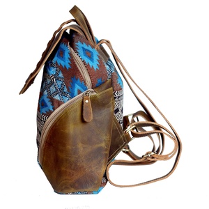 Sac à dos unisexe artisanal léger et portable en cuir véritable et toile pour les voyages, l'université, l'usage quotidien et les sorties décontractées - Product Image 5
