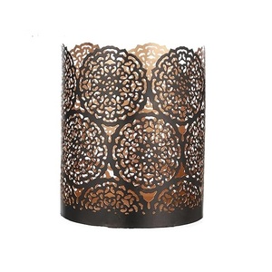 Glass T Light Candle Holder with Glass <b>Cover</b> Hurricane Metal Base Hotel And Restaurant <b>Table</b> Centerpiece Hurricane Candle Holder - Product Image 4