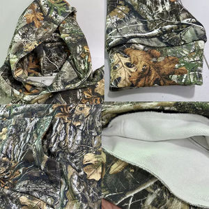Sudadera con capucha de algodón personalizada, extragrande, estilo vintage, con estampado de jungla, con cremallera, para invierno, pesada, para caza, estilo boxy, camuflaje, para hombre - Product Image 3