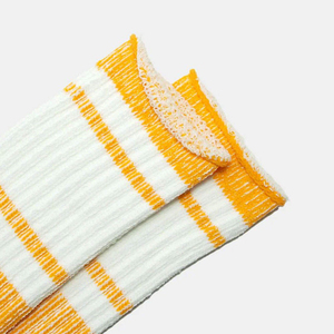 <b>Men's</b> Crew <b>Socks</b> Striped Yellow <b>White</b> Knitted Cotton Breathable Daily Wear Spring Style Regular Fit With Premium Quality - Product Image 4
