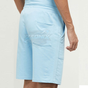 Créez Votre Propre Logo Personnalisé – Short Homme Décontracté 100% Coton Uni à Taille Mi-Haute, Séchage Rapide, Respirant, avec Cordon de Serrage - Product Image 5