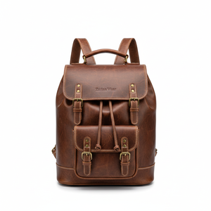 Custom ODM Genuine Leather Waterproof Business <b>Backpack</b> Crazy Horse Design Vintage Style Decoration Factory Price Bags - Product Image 3