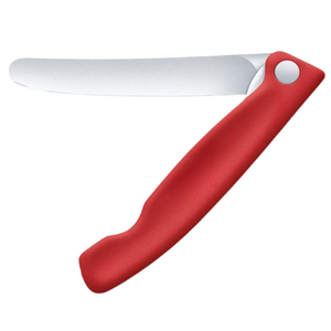 Couteaux à étaler pliants à manche rouge, lame lisse en acier inoxydable, couteaux de cuisine portables pour beurre, fromage, gâteau, pâtisserie et aliments - Product Image 1