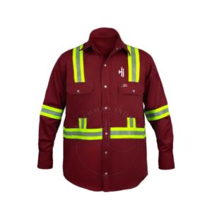 Chemise de sécurité pour le soudage, vêtements de travail réfléchissants de classe 2, couleur marron, pour l'extérieur, avec logo personnalisé, haute visibilité - Product Image 1