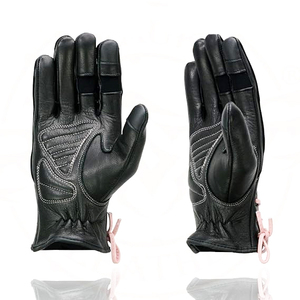 Gants de sport Samroz pour hommes en cuir véritable noir, tactiles, légers, pour l'extérieur - Product Image 4