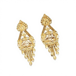 Pendientes de Aro de Oro Sólido de 22K Sanskruti para Mujer, 6.04g, Estilo Jhumka Tradicional Indio, Joyería Fina de Oro Real, Regalo para Fiesta - Product Image 1
