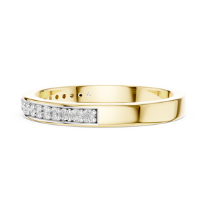Anillo de Diamantes Cultivados en Laboratorio, Corte Simple, Oro Amarillo Sólido de 18 Quilates, Bañado en Rodio, para Compromiso, Fiesta, Boda, Regalo, Uso Diario, para Mujer - Product Image 3