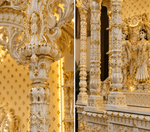 Bollywood-Style Wooden Pooja <b>Mandir</b> For USA Large Indian Hindu Temple with Hand Carved Domes Custom Teak Wood Pooja <b>Mandir</b> - Product Image 4