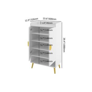Yellar Nordic 5-Tier bianco scarpiera ingresso ripiano aperto con porte per scarpiere - Product Image 6