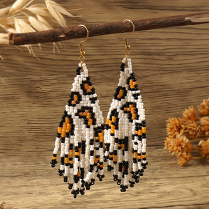Pendientes de Cuentas con Borlas Miyuki, Diseño Bohemio con Estampado de Leopardo, Joyería Artesanal para Mujer, Ideal para Regalo - Product Image 2
