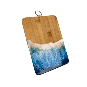 Ensemble de planches à découper en bambou avec design vague océanique, finition mate, écologique, style nordique, pour la cuisine - Product Image 2