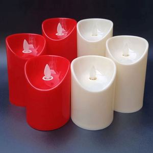 Bougies LED de Noël en gros, sans flamme, à effet vacillant, en forme de pilier, avec couvercle en tissu, idéales pour cadeaux - Product Image 3