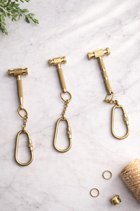 Brass Hammer Keychain <b>Mini</b> Gavel Keychain Solid Brass Tool <b>Keyring</b> Handmade Vintage Key Holder Gift for Lawyer Judge Carpenter - Product Image 4