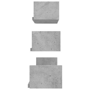Cemento grigio 3 pezzi espositore da parete legno ingegnerizzato - Product Image 5
