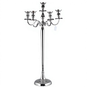 Candelabro Moderno de Aluminio Plateado Hecho a Mano, Resistente al Calor, Sin Plomo, Portavelas, Decoración para el Hogar y Bodas, Tendencia en Ventas - Product Image 1