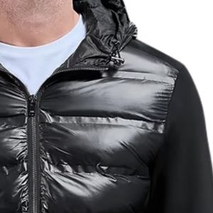 <b>Men's</b> Casual Technical Quilted Hybrid <b>Jacket</b> Funnel Neck Warm Padded Coat <b>Lightweight</b> Outdoor Winter Windproof Fashion <b>Jacket</b> - Product Image 5