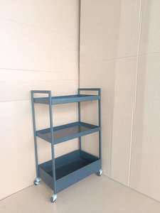 Chariot de service à quatre roues en acier, structure plateforme, 3 niveaux, pour cuisine et salle à manger, facile à déplacer, assemblage rapide, usine OEM ODM - Product Image 2