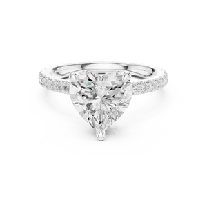 Bague unisexe luxueuse en or avec un diamant de 3 carats taille cœur cultivé en laboratoire et halo caché, cadeau spécial pour fiançailles - Product Image 5