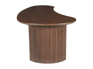 Mesa de Centro Moderna para Sala de Estar, de Madera Maciza de Acacia con Acabado en Nogal, Forma Irregular, Plegable, Ecológica, con Patas Curvas - Product Image 6